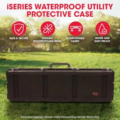 SKB iSeries 60 Inch Waterproof Utility Protective Case with Wheels, Black