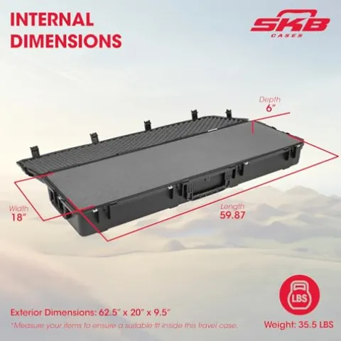 SKB iSeries 60 Inch Waterproof Utility Protective Case with Wheels, Black