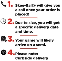 Skee-Ball Arcade Game Table Deluxe Red