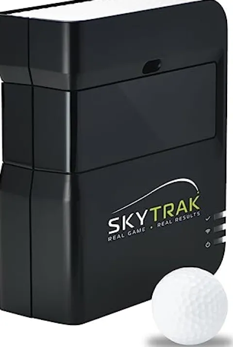SkyTrak Golf Simulator Studio Pro Package with Metal Case, Enclosure, Software, Mat, Projector, Ball Tray – Studio 10-10 Blue