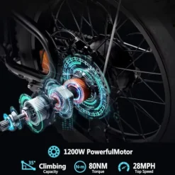 SMARTRAVEL DK400 Electric Bike for Adults 1200W Motor 48V/17.5Ah Black