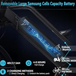 SMARTRAVEL DK400 Electric Bike for Adults 1200W Motor 48V/17.5Ah Black