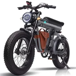 SMARTRAVEL Electric Bike with 1200W Brushless Motor, 32MPH, 20Ah Removable Battery, 20″ Fat Tire, Front/Rear Turn Signals, Travel Bag, Matte Black