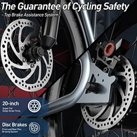 SMARTRAVEL Electric Bike with 1200W Brushless Motor, 32MPH, 20Ah Removable Battery, 20″ Fat Tire, Front/Rear Turn Signals, Travel Bag, Matte Black