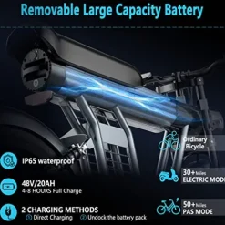 SMARTRAVEL Electric Bike for Adults, 1200W Brushless Motor, 48V/20Ah, 20”x4.0 Fat Tire, 32MPH, Old Version