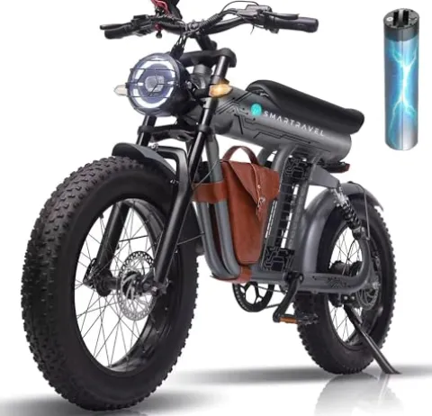 SMARTRAVEL Electric Bike for Adults 1200W Brushless Motor 20Ah Battery 20”x4.0 Fat Tire Up to 32MPH Commuter E-Bike with Turn Signals New Version