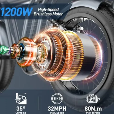 SMARTRAVEL Electric Bike for Adults 1200W Brushless Motor 20Ah Battery 20”x4.0 Fat Tire Up to 32MPH Commuter E-Bike with Turn Signals New Version