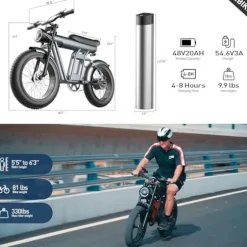 SMARTRAVEL Electric Bike for Adults 1200W Brushless Motor 20Ah Battery 20”x4.0 Fat Tire Up to 32MPH Commuter E-Bike with Turn Signals New Version