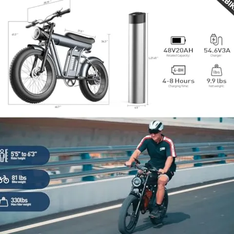 SMARTRAVEL Electric Bike for Adults 1200W Brushless Motor 20Ah Battery 20”x4.0 Fat Tire Up to 32MPH Commuter E-Bike with Turn Signals New Version