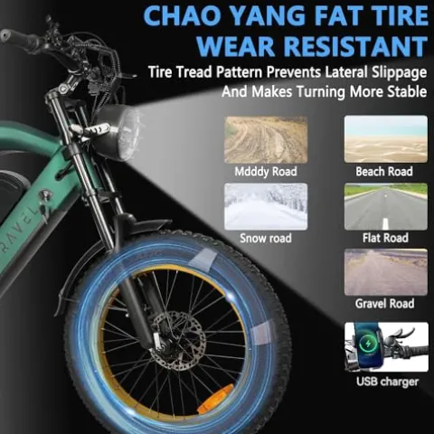 SMARTRAVEL Electric Bike 1200W Brushless Motor Ebike 48V/20Ah Battery GPS Control Green