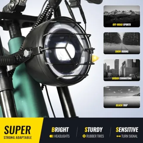 SMARTRAVEL Electric Bike 1200W Brushless Motor 32 MPH 20Ah Removable Battery 30 Miles Range 7 Speed GPS Tracker with APP Control 20″ Fat Tire Ebike for Adults ST202 Green