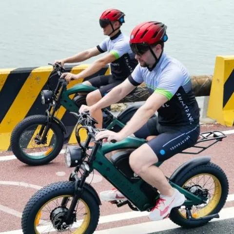 SMARTRAVEL Electric Bike 1200W Brushless Motor 32 MPH 20Ah Removable Battery 30 Miles Range 7 Speed GPS Tracker with APP Control 20″ Fat Tire Ebike for Adults ST202 Green