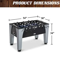 Soccer Foosball Table Arcade Game Set 54 in Black Grey