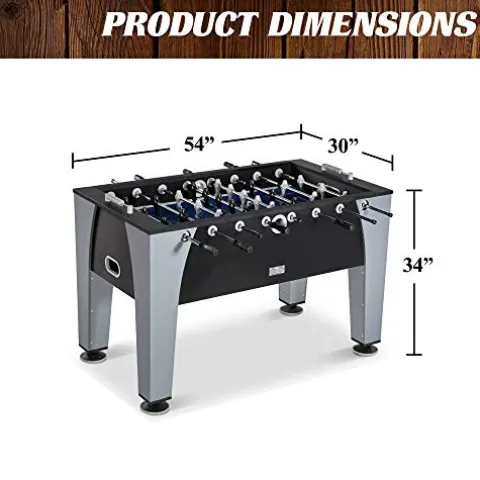 Soccer Foosball Table Arcade Game Set 54 in Black Grey