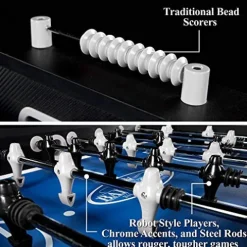 Soccer Foosball Table Arcade Game Set 54 in Black Grey