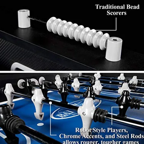 Soccer Foosball Table Arcade Game Set 54 in Black Grey