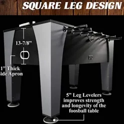 Soccer Foosball Table Arcade Game Set 54 in Black Grey