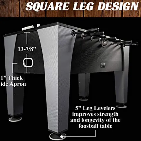 Soccer Foosball Table Arcade Game Set 54 in Black Grey