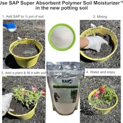 SOIL MOIST SAP Super Absorbent Polymer Water-Storing Crystal Gel White, 45 Pounds