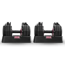 SOLE Fitness SW180 Adjustable Dumbbells Black/Red