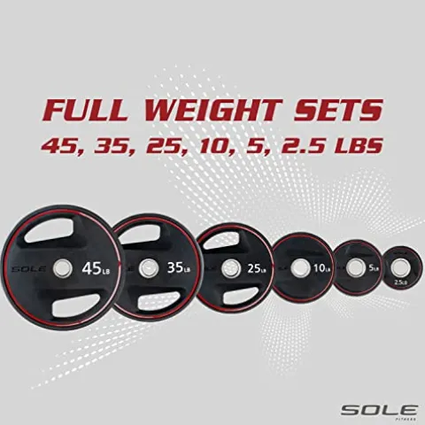 SOLE Fitness Weight Plate Set Rubber-Coated Home Gym Equipment