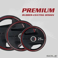 SOLE Fitness Weight Plate Set Rubber-Coated Home Gym Equipment