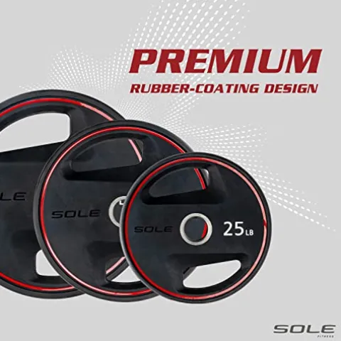 SOLE Fitness Weight Plate Set Rubber-Coated Home Gym Equipment