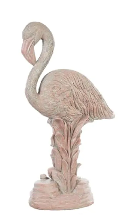 SOLID ROCK STONE WORKS 45″ Flamingo Concrete Statue Brick