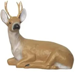 SOLID ROCK STONE WORKS Large Laying Buck Concrete Statue 26″ Lifelike