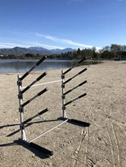 SPAREHAND Freestanding Rack Storage for 4 SUPs or Surfboards Pebble Silver