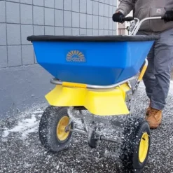 Spyker Winter Spreader Kit Ergo-Pro 100 Pound Ice Melt Spreader Blue