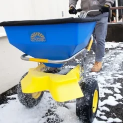 Spyker Winter Spreader Kit Ergo-Pro 100 Pound Ice Melt Spreader Blue