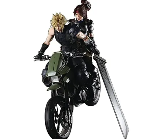 Square Enix Final Fantasy VII Remake Cloud Strife, Jessie & Motorcycle Action Figure Set Multicolor