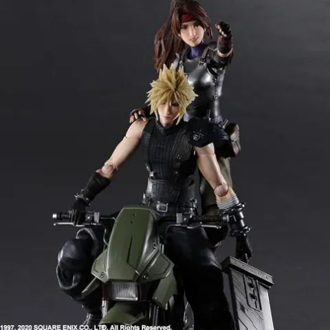 Square Enix Final Fantasy VII Remake Cloud Strife, Jessie & Motorcycle Action Figure Set Multicolor