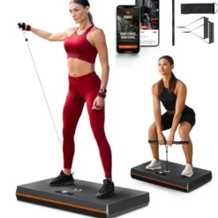 SQUATZ Pluto Home Smart Gym – 100lbs Resistance – All-in-One Digital Machine Black