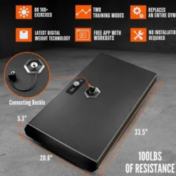 SQUATZ Pluto Home Smart Gym – 100lbs Resistance – All-in-One Digital Machine Black