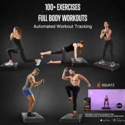 SQUATZ Pluto Home Smart Gym – 100lbs Resistance – All-in-One Digital Machine Black