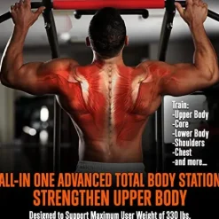 SQUATZ Pull-Up Workout Station with Bench Black