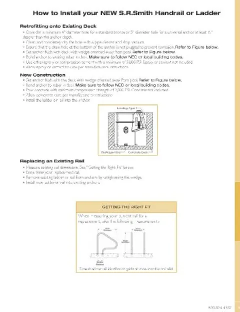 S.R. Smith Stainless Steel Braced Swimming Pool Handrail