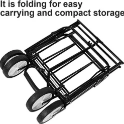 5sssallefaa Foldable Beach Cart Portable Garden Trolley 90kg Capacity Red