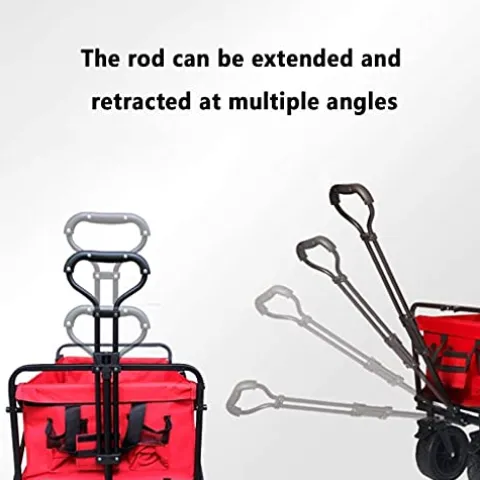 5sssallefaa Folding Camping Cart 4-Wheeled Utility Wagon Garden Trolley 100kg Load-Bearing