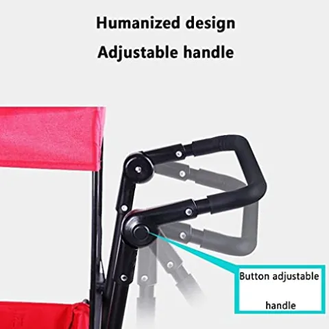 5sssallefaa Folding Camping Cart 4-Wheeled Utility Wagon Garden Trolley 100kg Load-Bearing