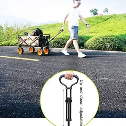 5sssallefaa Folding Trolley Cart Outdoor Four-Wheel Wagon Multicolor