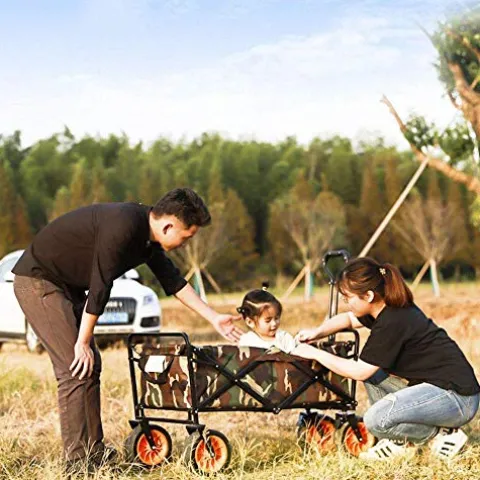 5sssallefaa Folding Trolley Cart Portable Garden Wagon 60 Kg Capacity Red