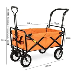 5sssallefaa Folding Trolley Cart Garden Wagon with 4 Wheels