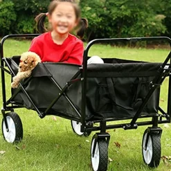 5sssallefaa Folding Utility Wagon Collapsible Cart 100kg Red