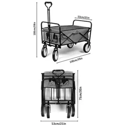5sssallefaa Folding Utility Wagon Collapsible Cart 100kg Red
