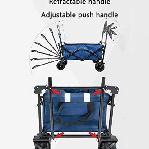 5sssallefaa Folding Utility Wagon Offroad Garden Transport Cart 85kg/187lbs