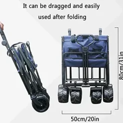 5sssallefaa Folding Utility Wagon Offroad Garden Transport Cart 85kg/187lbs