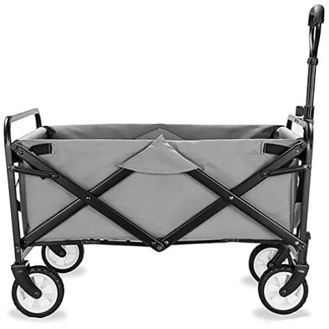 5sssallefaa Folding Wagon Portable Garden Cart 60kg Capacity Collapsible Gray